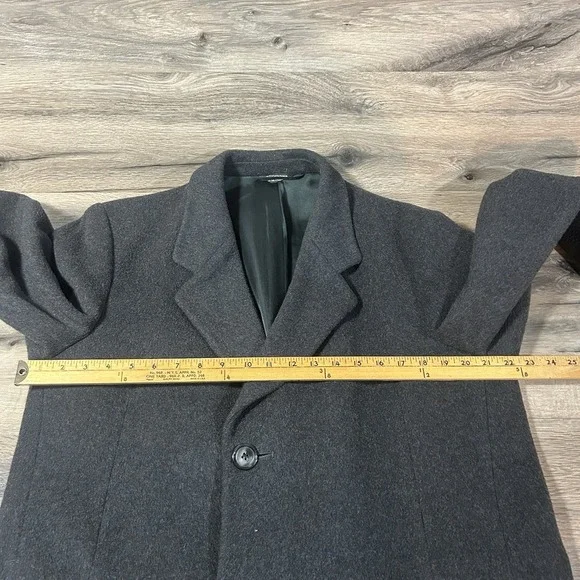 Vintage Overcoat Great Britain Wool Cashmere Mens Gray Size 402R